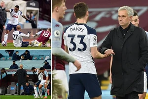 Mourinho chỉ đạo rất nhiệt trên sân. ẢNH: DAILY MAIL