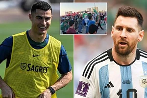 CĐV mượn Ronaldo để thực hiện màn chế giễu Messi