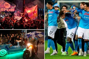 Pháo hoa thắp sáng trời đêm mừng Napoli vô địch Serie A sau 33 năm 