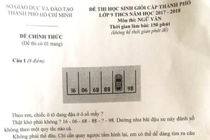 Đề thi HS giỏi môn ngữ văn có câu hỏi toán học