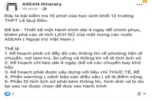 HS thiết kế tour du lịch khám phá ASEAN lấy điểm 15 phút