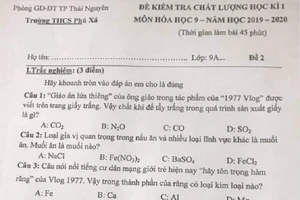 Hiện tượng 1977 Vlog vào đề thi hóa học