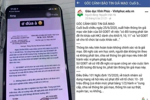Vĩnh Phúc: Phạt học sinh lớp 11 giả mạo văn bản của Sở GD&ĐT