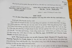 TP.HCM: Xôn xao thư ngỏ vận động HS mua vé xem "Đất rừng Phương Nam" 