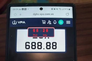 Biển số Thái Nguyên 20A-688.88 chỉ với 1,2 tỉ đồng đã được đấu giá 