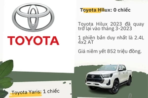 Hãng xe nào đứng đầu trong tốp ô tô có doanh số 'dưới đáy'