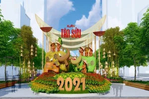 Thiết kế độc đáo của linh vật đường hoa tết Nguyễn Huệ