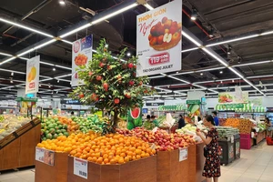 Người dân mua sắm ở siêu thị Lotte Mart