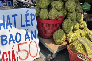 Sầu riêng làm sẵn giá 600.000 đồng/hộp ba múi