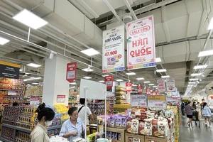 Sản phẩm Hàn Quốc được giảm giá tại siêu thị. ẢNH: H.TÌNH