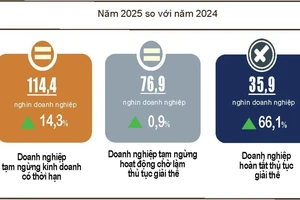 Cả nước có hơn 1 triệu doanh nghiệp đang hoạt động