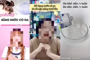 Đua nhau làm đẹp theo trào lưu rửa mặt bằng nước khoáng có gas trên Tik tok 