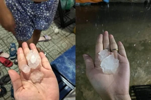 Mưa đá xuất hiện ở TP.HCM