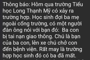 Thực hư thông tin lừa học sinh 'ba bị tai nạn và yêu cầu lên xe chở đi'