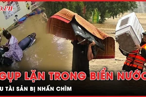 Hình ảnh không thể tưởng tượng: Người Hà Nội ngụp lặn giữa biển nước cứu tài sản 