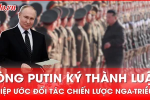 Ông Putin đặt bút ký luật hiệp ước đối tác chiến lược Nga-Triều