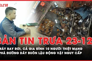 Bản tin trưa 23-12: Phá đường dây buôn lậu động vật nguy cấp; Máy bay rơi, cả gia đình thiệt mạng