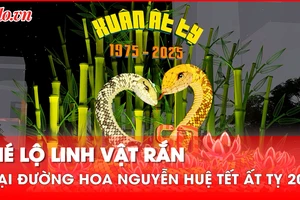 Sự trở lại ấn tượng của linh vật rắn trên Đường hoa Nguyễn Huệ Tết Ất Tỵ sau 12 năm