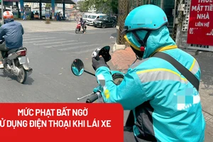 Tài xế 'xe ôm' công nghệ gắn điện thoại lên đầu xe để xem đường có bị phạt?