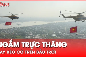 Video: 10 trực thăng bay kéo cờ trên bầu trời Biên Hòa