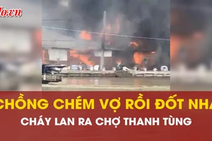 Video: Chồng chém vợ rồi đốt nhà, cháy lan ra chợ ở Cà Mau