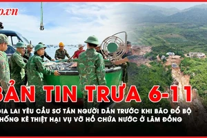 Bản tin trưa 6-11: Bão số 13 rất mạnh, Gia Lai yêu cầu khẩn cấp sơ tán người dân; 267 hộ bị thiệt hại nhà cửa, tài sản trong vụ vỡ hồ chứa nước ở Lâm Đồng