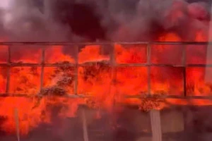 Xe tải bị thiêu rụi trên cao tốc TP.HCM - Long Thành - Dầu Giây