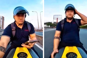 Xác minh clip nam thanh niên buông hai tay, dùng điện thoại khi chạy mô tô