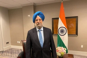 Bộ trưởng Dầu khí và Khí đốt tự nhiên Ấn Độ - ông Hardeep Singh Puri tại thành phố Houston, bang Texas (Mỹ) ngày 10-10. Ảnh: REUTERS