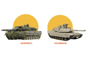 Xe tăng Leopard 2 của Đức và M1 Abrams của Mỹ. Ảnh: AL-JAZEERA