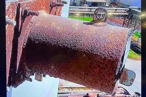 Ống trụ chứa chất phóng xạ Caesium-137 tỉnh Prachinburi bị mất tích. Ảnh: CNN