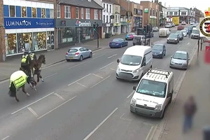 VIDEO: Cảnh sát Anh cưỡi ngựa truy đuổi người vi phạm luật giao thông 