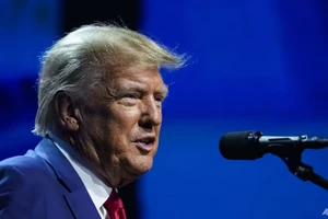 Cựu Tổng thống Mỹ Donald Trump phát biểu tại một hội nghị ở TP Indianapolis (bang Indiana, Mỹ) ngày 14-3. Ảnh: AP