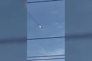 Tiêm kích MiG-31 của Nga rơi khi đang huấn luyện ở phía Bắc TP Murmansk (Nga) ngày 26-4. Ảnh: RT