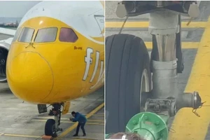Phát hiện máy bay mất bánh khi hạ cánh 