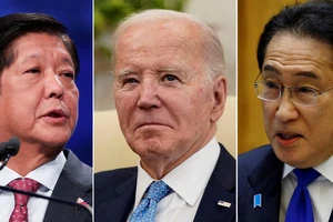 (Từ trái) Tổng thống Philippines Ferdinand Marcos, Tổng thống Mỹ Joe Biden và Thủ tướng Nhật Fumio Kishida. Ảnh: GMA