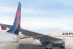 VIDEO: Hai máy bay chở khách đâm nhau ngay trên đường băng ở Mỹ