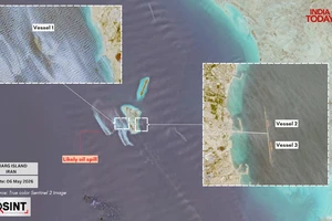 Dầu tràn loang gần đảo Kharg ở eo biển Hormuz