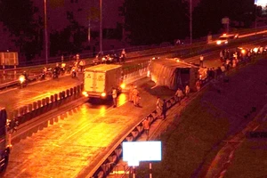 Xe tải chở gỗ tuột dốc cầu Mỹ Thuận, tài xế tử vong