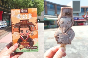 Kem tạo hình Tần Thủy Hoàng. Ảnh: ĐOAN KHƯƠNG