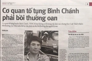 Đề nghị đình chỉ không tội một vụ án ở Bình Chánh