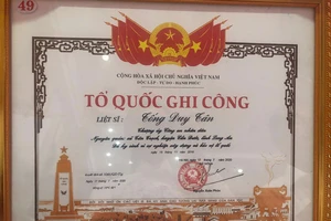 Công nhận liệt sĩ đối với Trung úy công an Tống Duy Tân