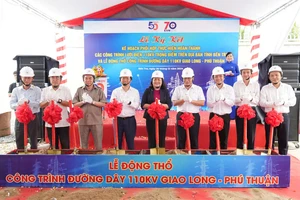 Bến Tre: Khởi công công trình đường dây 110kV Giao Long - Phú Thuận