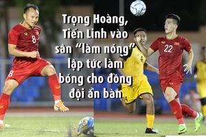 Trọng Hoàng, Tiến Linh vào sân làm bóng giúp đồng đội ghi bàn