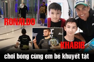 Xem Ronaldo, Khabib chơi bóng cùng em bé tật nguyền Ali Amir