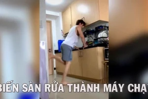 Video rảnh quá biến sàn nhà thành... máy chạy bộ