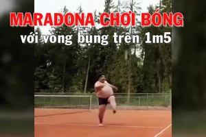 Maradona chơi bóng với vòng bụng trên 1,5m