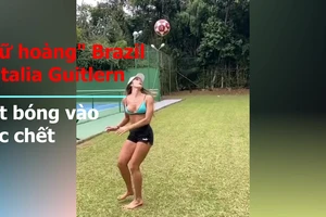 Nữ hoàng bóng đá Brazil, Natalia Guitler sút bóng vào góc chết