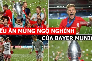 Kiểu mừng vô địch Champions League ngộ nghĩnh của Bayer Munich
