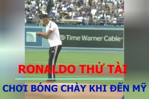 Ronaldo thử tài ném bóng chày